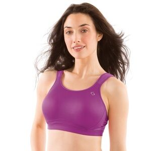 Brooks Moving Comfort Womens Size 38DD Magenta Maia Adjustable Impact Sports Bra